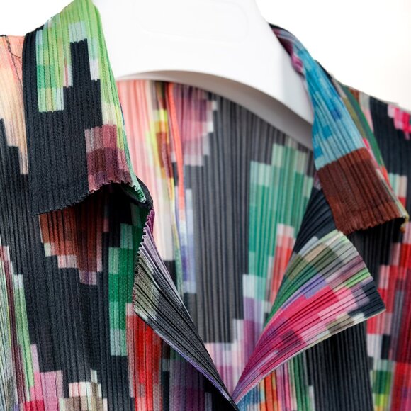 Pleats Please Issey Miyake Archival Pixelated Multicolour Flower Jacket, Size L - Picture 4 of 10